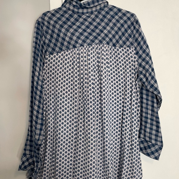 Melissa McCarthy by Seven Women's Patchwork Plaid Shirt – Size 1X - Picture 2 of 6